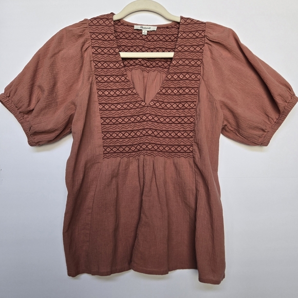 Madewell, Rust Embroidered Women's Top. Size S - Picture 7 of 8